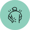 Ícono de osteopatía para aliviar dorsalgias y ciática.