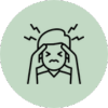 Ícono de osteopatía para aliviar migrañas y cefaleas tensionales.