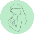 Ícono de osteopatía para bebés – alivio de cólicos y sueño mejorado.