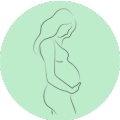 Ícono de osteopatía para embarazadas – equilibrio y confort durante el embarazo.